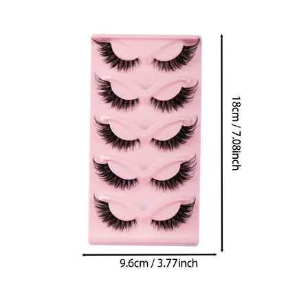 cat eye lashes faux mink 5 pairs