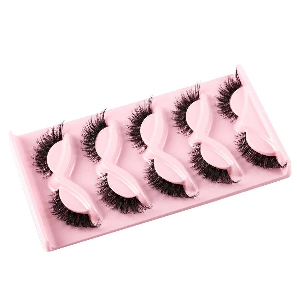 cat eye lashes faux mink 5 pairs