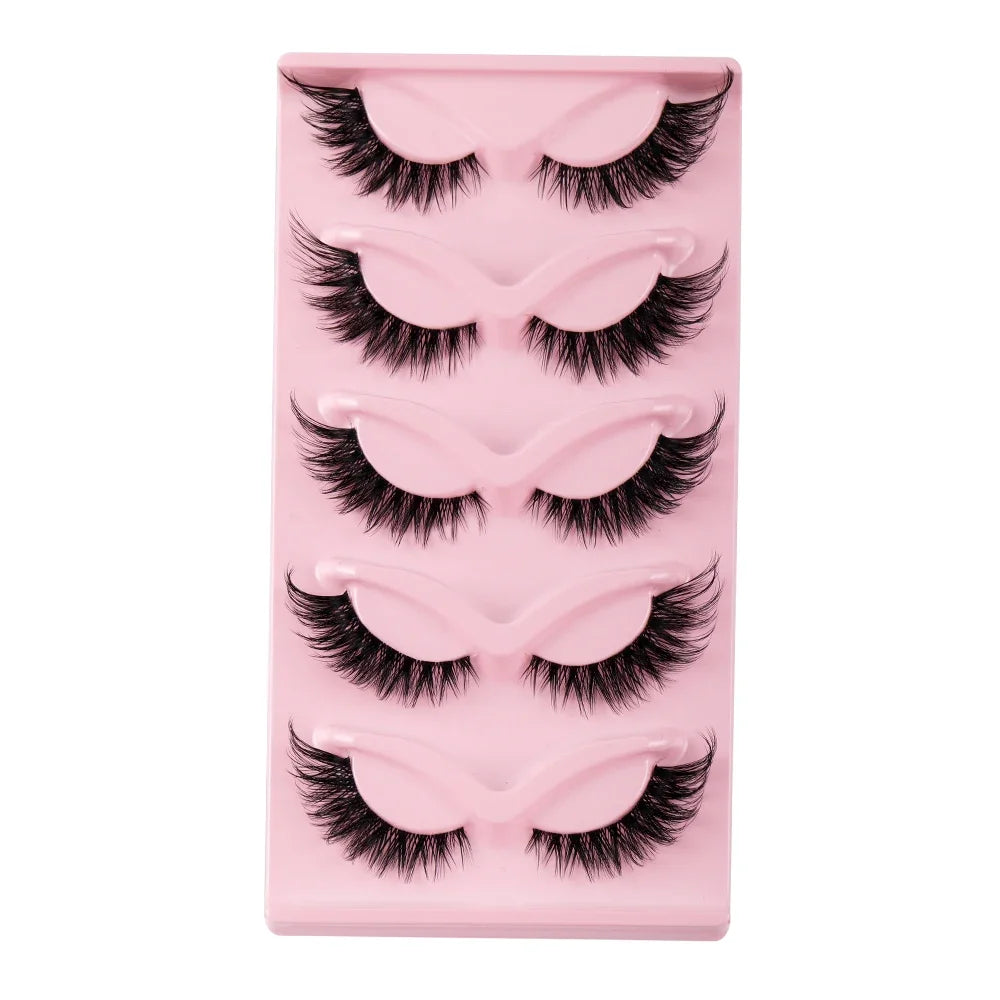 cat eye lashes faux mink 5 pairs