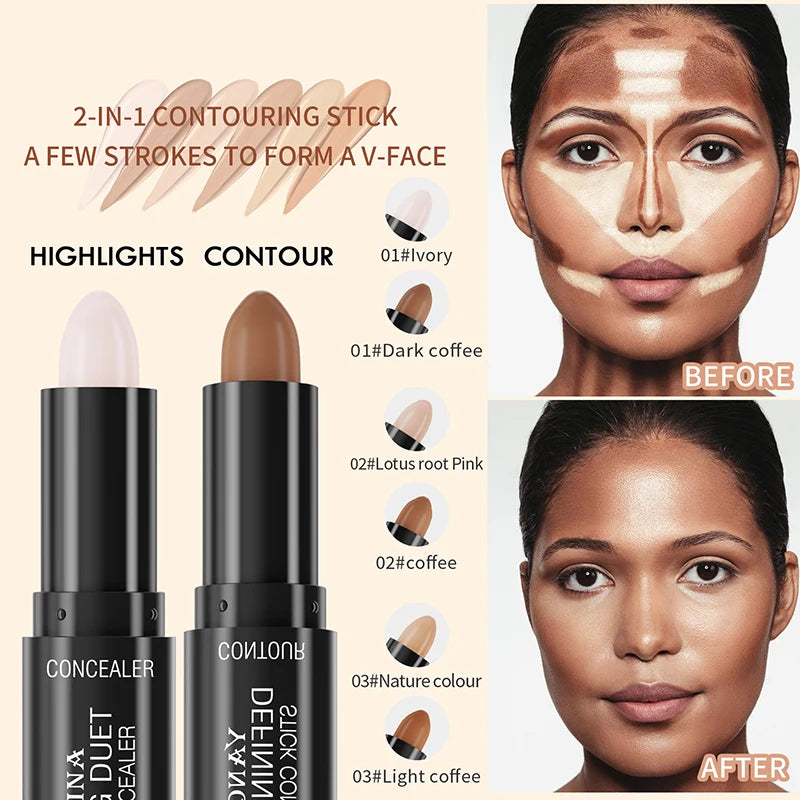 face foundation concealer pen and highlight stick