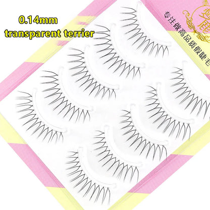 dream deer transparent stem soft natural false eye lashes 5 pairs