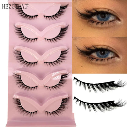 cat eye lashes faux mink 5 pairs