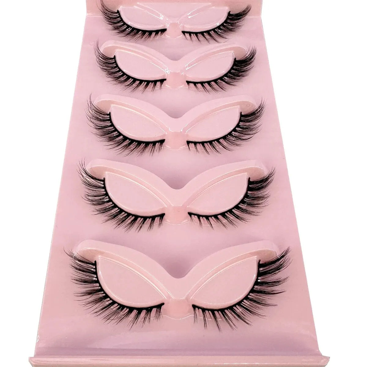 cat eye lashes faux mink 5 pairs