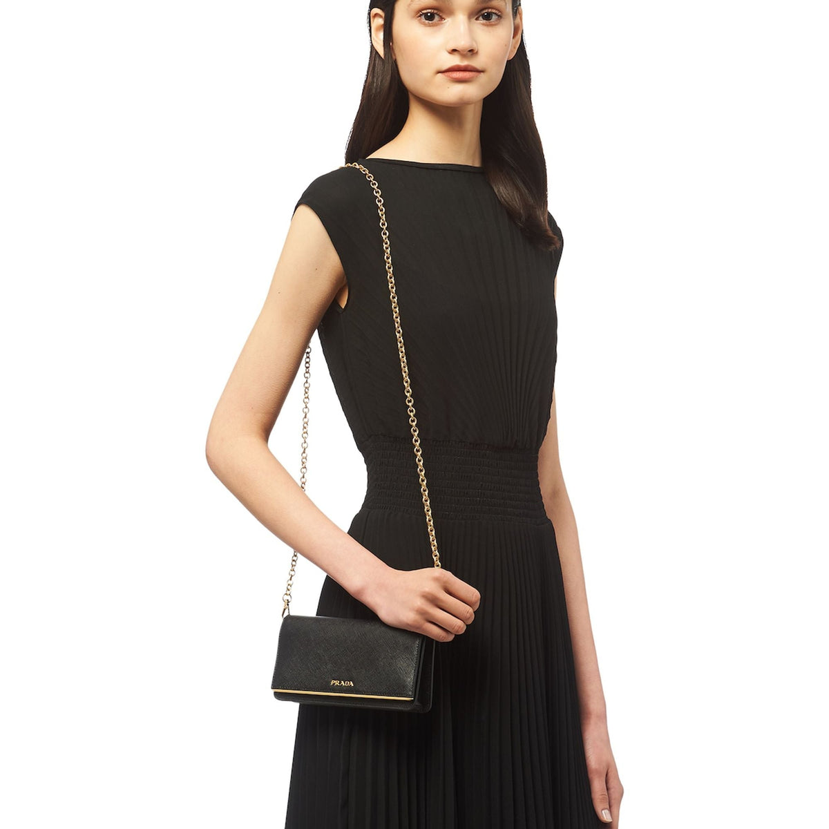 Saffiano Leather Continental Mini Clutch Bag